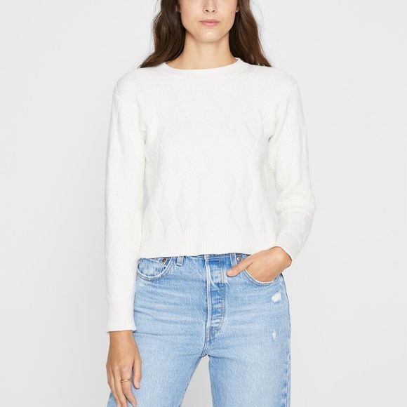 Diamond Crew Sweater - New With Tags - NEVER WORN - Blanc de Blanc - Picture 1 of 5